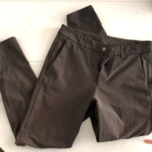 lululemon olive green commission slim pants 31x32